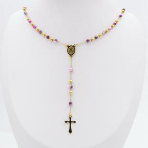Stainless Steel Rosary Necklace - KN299872-NJ