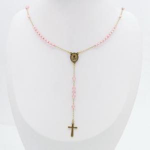 Stainless Steel Rosary Necklace - KN299873-NJ