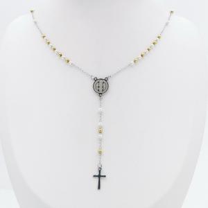 Stainless Steel Rosary Necklace - KN299876-NJ