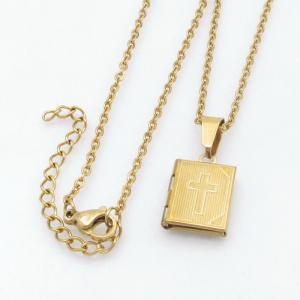 SS Gold-Plating Necklace - KN299987-TK