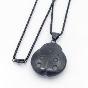 Stainless Steel Black-plating Necklace - KN300038-TK
