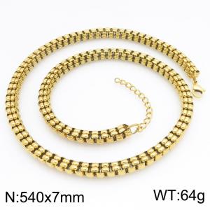 SS Gold-Plating Necklace - KN300960-ZJZL