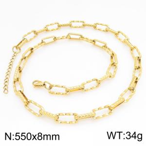 SS Gold-Plating Necklace - KN300963-ZJZL