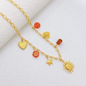 SS Gold-Plating Necklace - KN301410-SXSJ