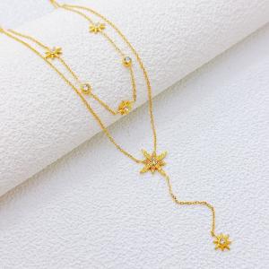 SS Gold-Plating Necklace - KN301412-SXSJ