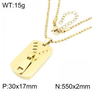 Stainless steel jewelry zipper shaped pendant necklace - KN301416-KFC