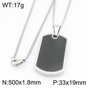 Stainless Steel Jewelry Square Pendant Necklace - KN301668-ZLA