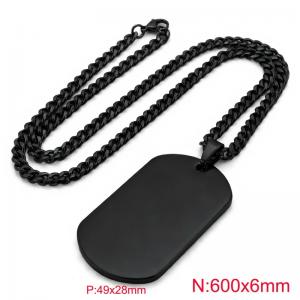 Stainless Steel Military Dog Tag Pendant Necklace - KN301674-Z
