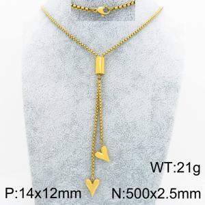 SS Gold-Plating Necklace - KN302008-Z