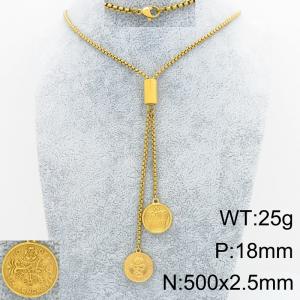 SS Gold-Plating Necklace - KN302012-Z