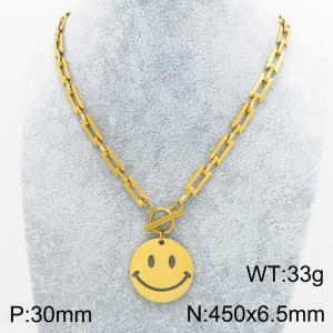 SS Gold-Plating Necklace - KN302013-Z