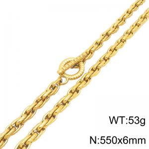 SS Gold-Plating Necklace - KN302118-Z