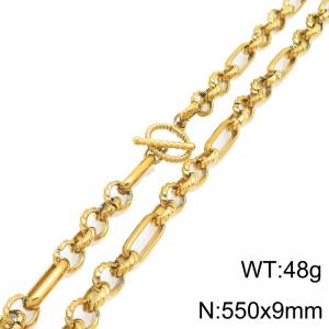 SS Gold-Plating Necklace - KN302130-Z