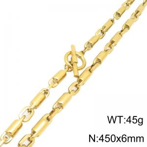 SS Gold-Plating Necklace - KN302134-Z