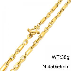 SS Gold-Plating Necklace - KN302313-Z