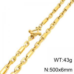 SS Gold-Plating Necklace - KN302314-Z