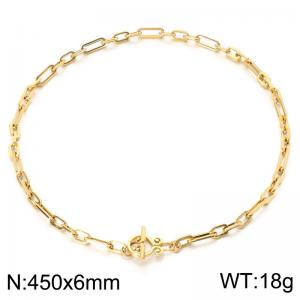SS Gold-Plating Necklace - KN302576-Z