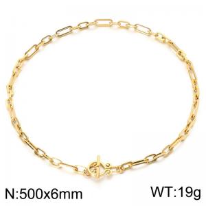 SS Gold-Plating Necklace - KN302577-Z