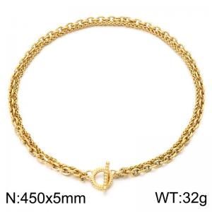 SS Gold-Plating Necklace - KN302580-Z