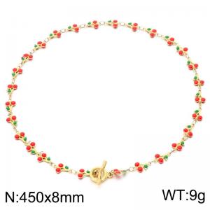 SS Gold-Plating Necklace - KN302581-Z