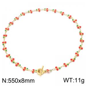 SS Gold-Plating Necklace - KN302583-Z