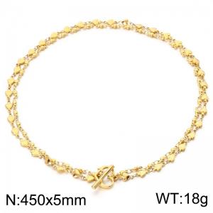 SS Gold-Plating Necklace - KN302587-Z