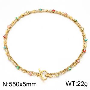 SS Gold-Plating Necklace - KN302601-Z