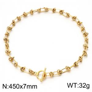 SS Gold-Plating Necklace - KN302605-Z