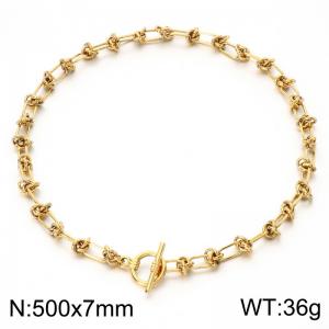 SS Gold-Plating Necklace - KN302606-Z