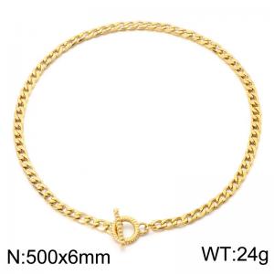 SS Gold-Plating Necklace - KN302612-Z