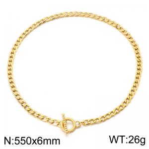 SS Gold-Plating Necklace - KN302613-Z