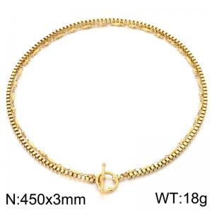 SS Gold-Plating Necklace - KN302617-Z