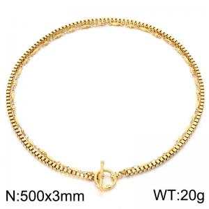 SS Gold-Plating Necklace - KN302618-Z