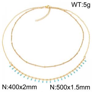 SS Gold-Plating Necklace - KN302712-Z