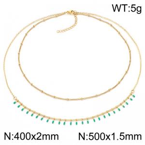 SS Gold-Plating Necklace - KN302713-Z