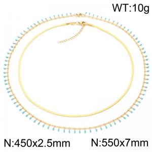 SS Gold-Plating Necklace - KN302714-Z