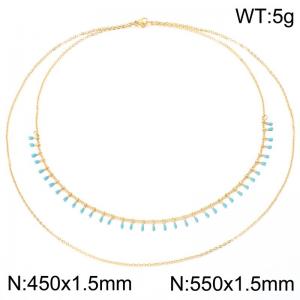 SS Gold-Plating Necklace - KN302717-Z