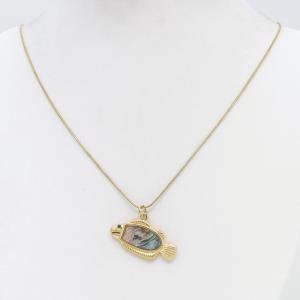 SS Gold-Plating Necklace - KN302852-HM