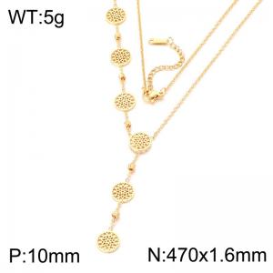 SS Gold-Plating Necklace - KN303022-SP