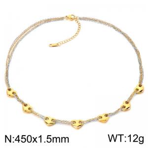 SS Gold-Plating Necklace - KN303024-SP