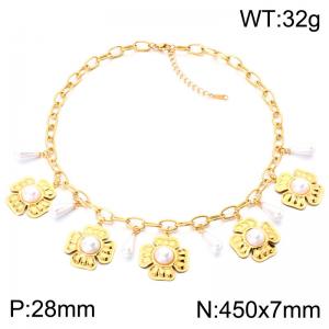 SS Copper-plating Necklace - KN303029-SP
