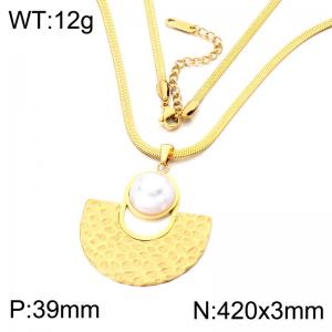 SS Copper-plating Necklace - KN303032-SP