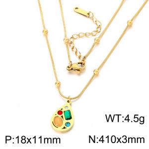 SS Copper-plating Necklace - KN303036-SP