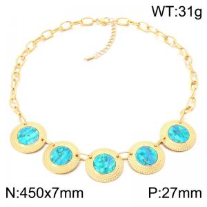 SS Copper-plating Necklace - KN303037-SP