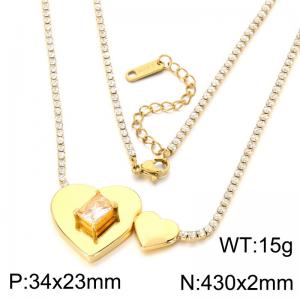 SS Copper-plating Necklace - KN303038-SP