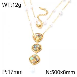 SS Copper-plating Necklace - KN303039-SP