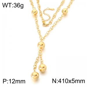SS Copper-plating Necklace - KN303040-SP
