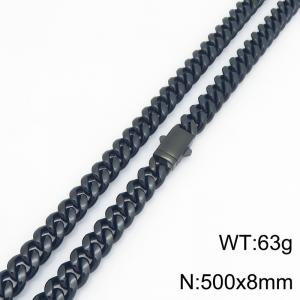 Stainless Steel Black-plating Necklace - KN303164-ZLY