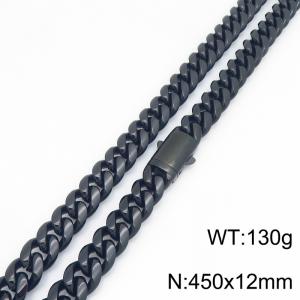 Stainless Steel Black-plating Necklace - KN303205-ZLY