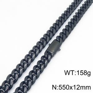 Stainless Steel Black-plating Necklace - KN303207-ZLY
